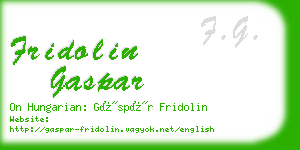 fridolin gaspar business card